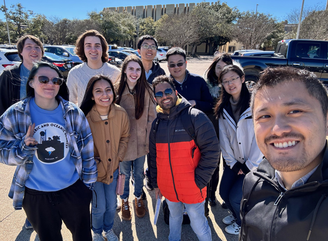 Group photograph of the Texas A&amp;M University students and faculty participating in Citizen CATE 2024, a project led by Texas A&amp;M atmospheric scientist Dr. Yue Zhang