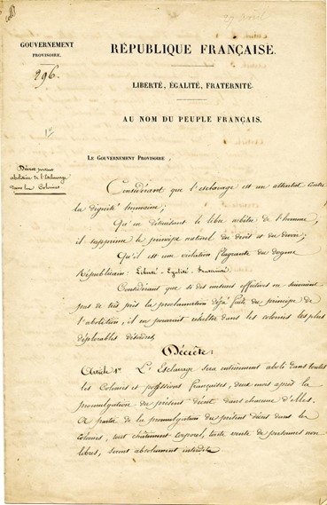 french decree document from 1848