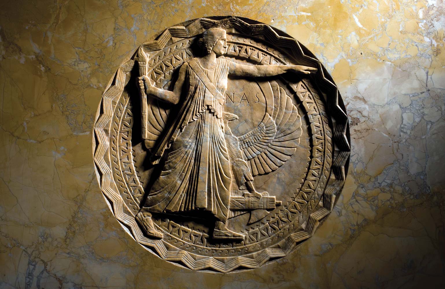 Sculpture of the NAS Seal in bronze