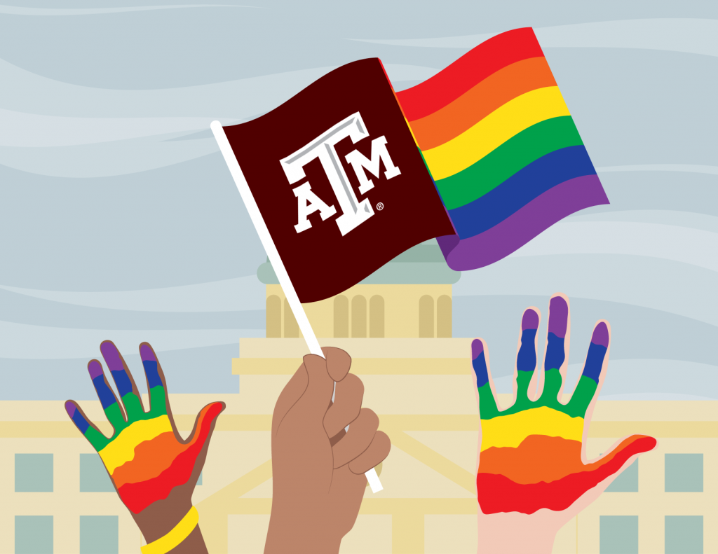 Texas A&M Pride day flag 