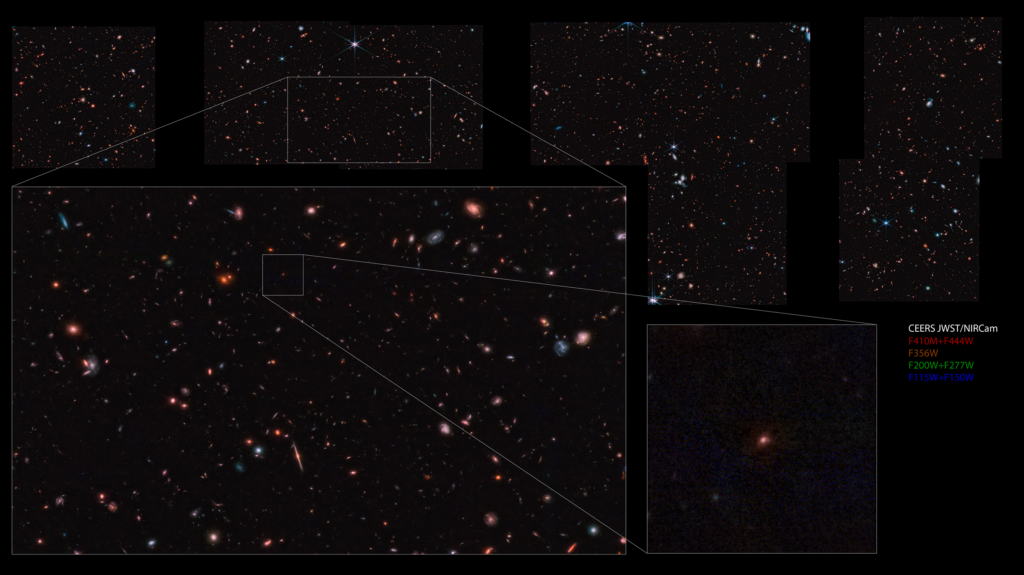 Maisie’s galaxy seen through NASA’s James Webb Space Telescope
