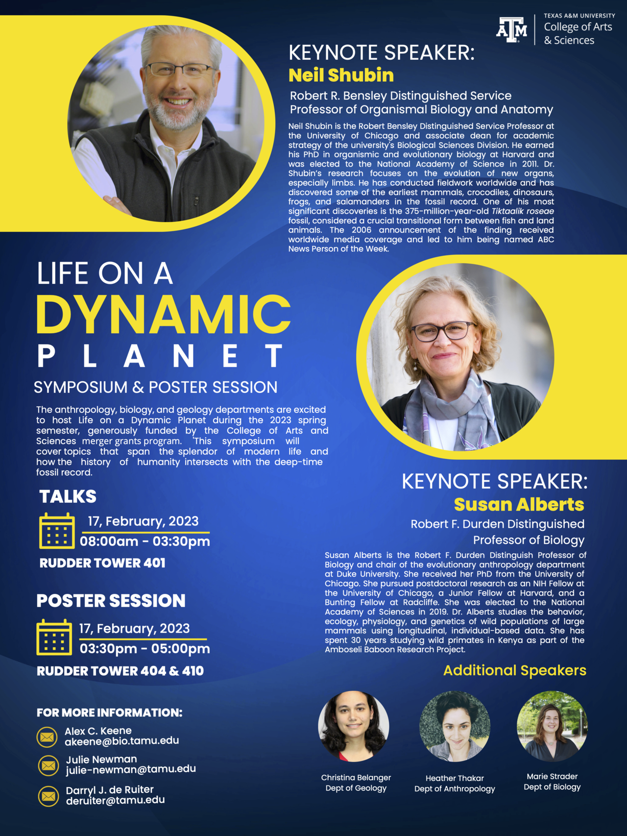Life on a Dynamic Planet Symposium flyer