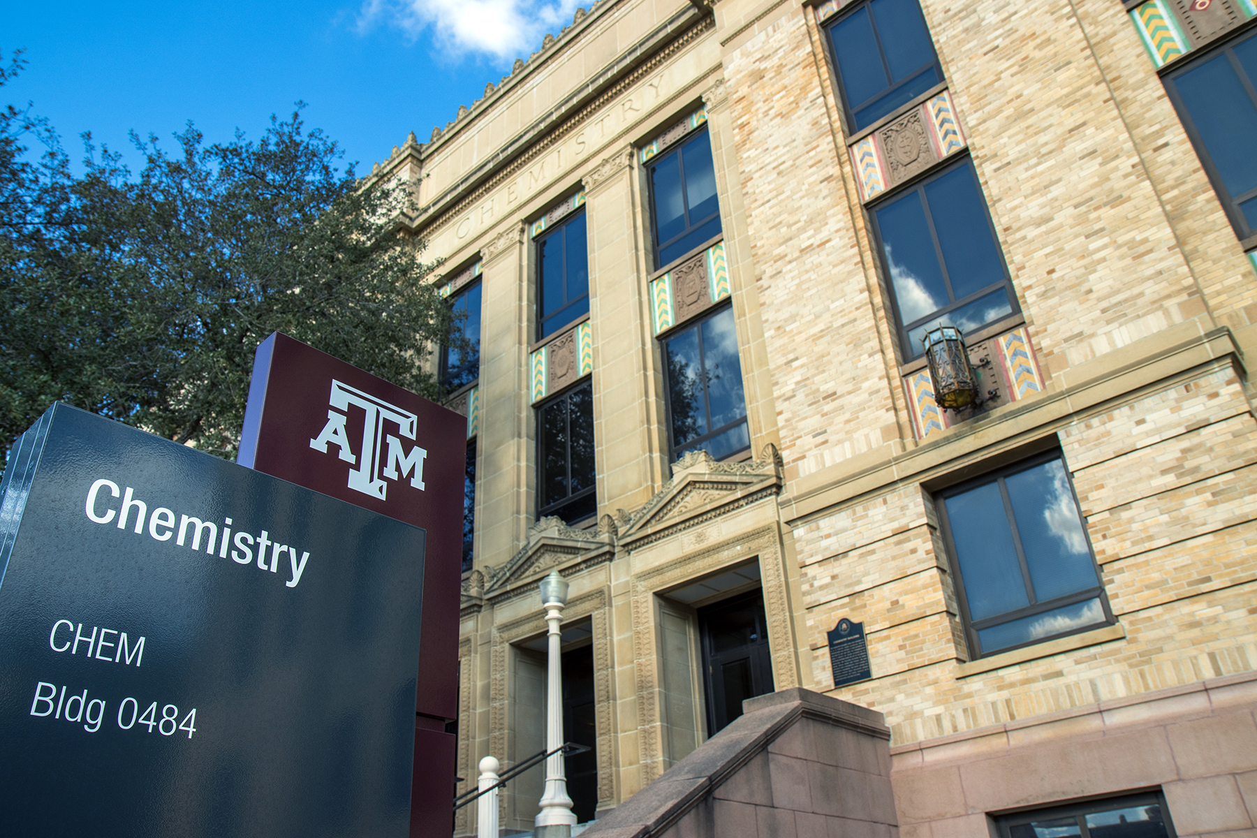 Exterior view of the Chemistry Building at Texas A&M University