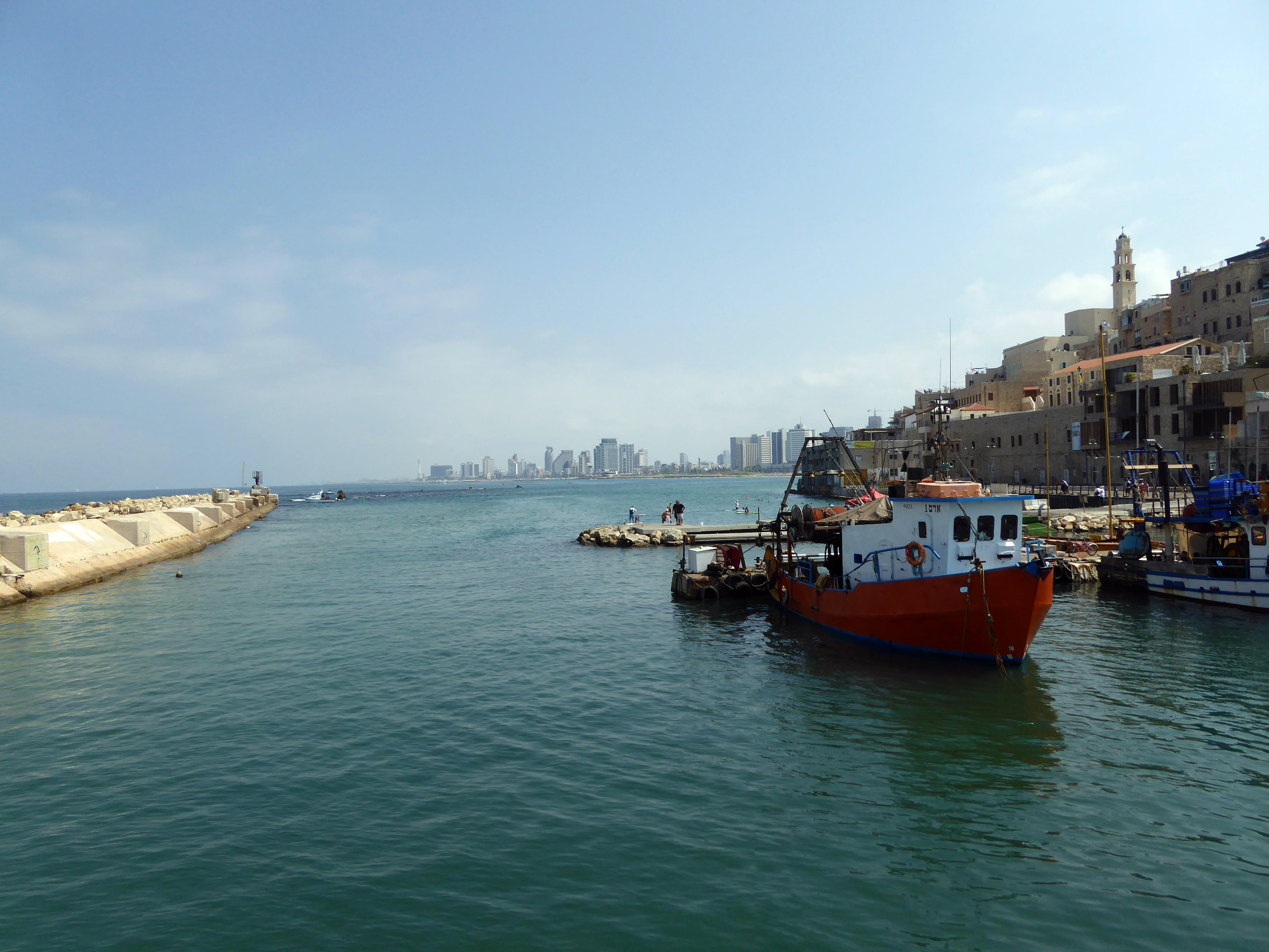 The modern-day harbor at the ancient site of Jaffa in Israel