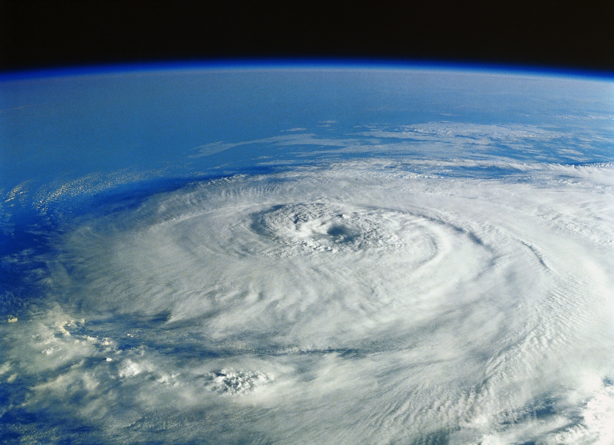 Satellite image of a hurricane in the Atlantic Ocean 