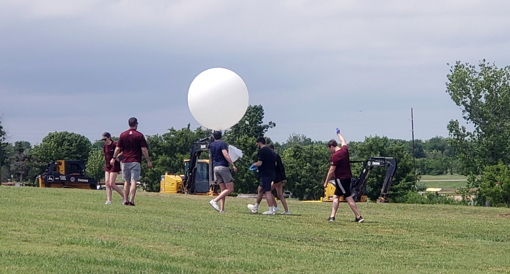Texas A&amp;M students launch a weather balloon in Lawton, Oklahoma
