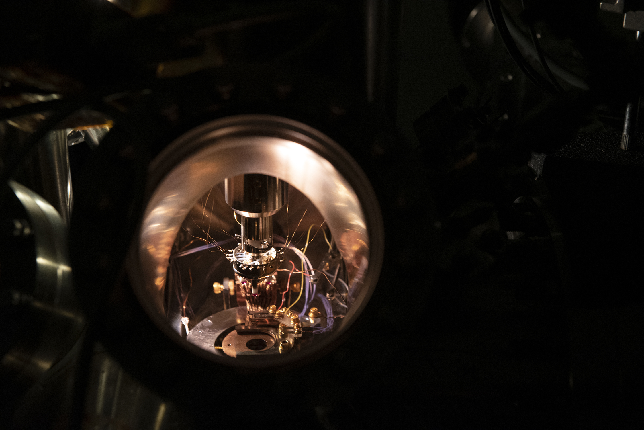 Close-up view of a force-driven reaction during an experiment in the Batteas Research Group at Texas A&amp;M University