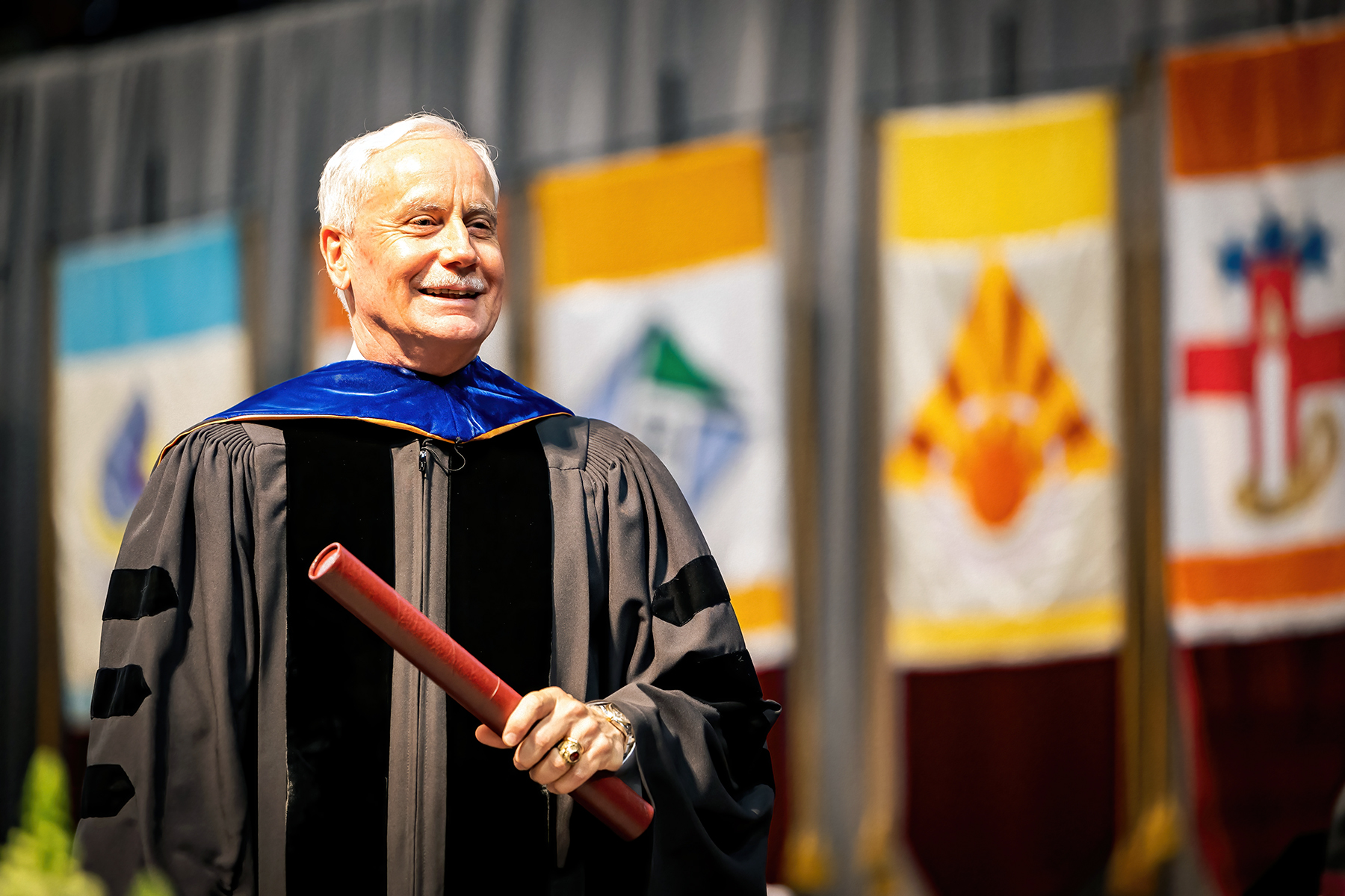 Texas A&M biologist Mark Zoran at fall commencement for the College of Arts and Sciences, held Dec. 14, 2023, in Reed Arena