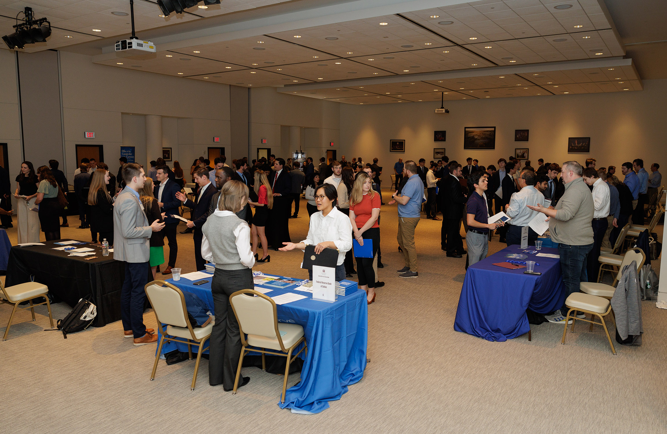 Hundreds of Texas A&amp;M University economics majors await their chance to interact with 16 companies during ECON Career Night Spring 2024, held February 7 in the Annenberg Presidential Conference Center on the Texas A&amp;M campus