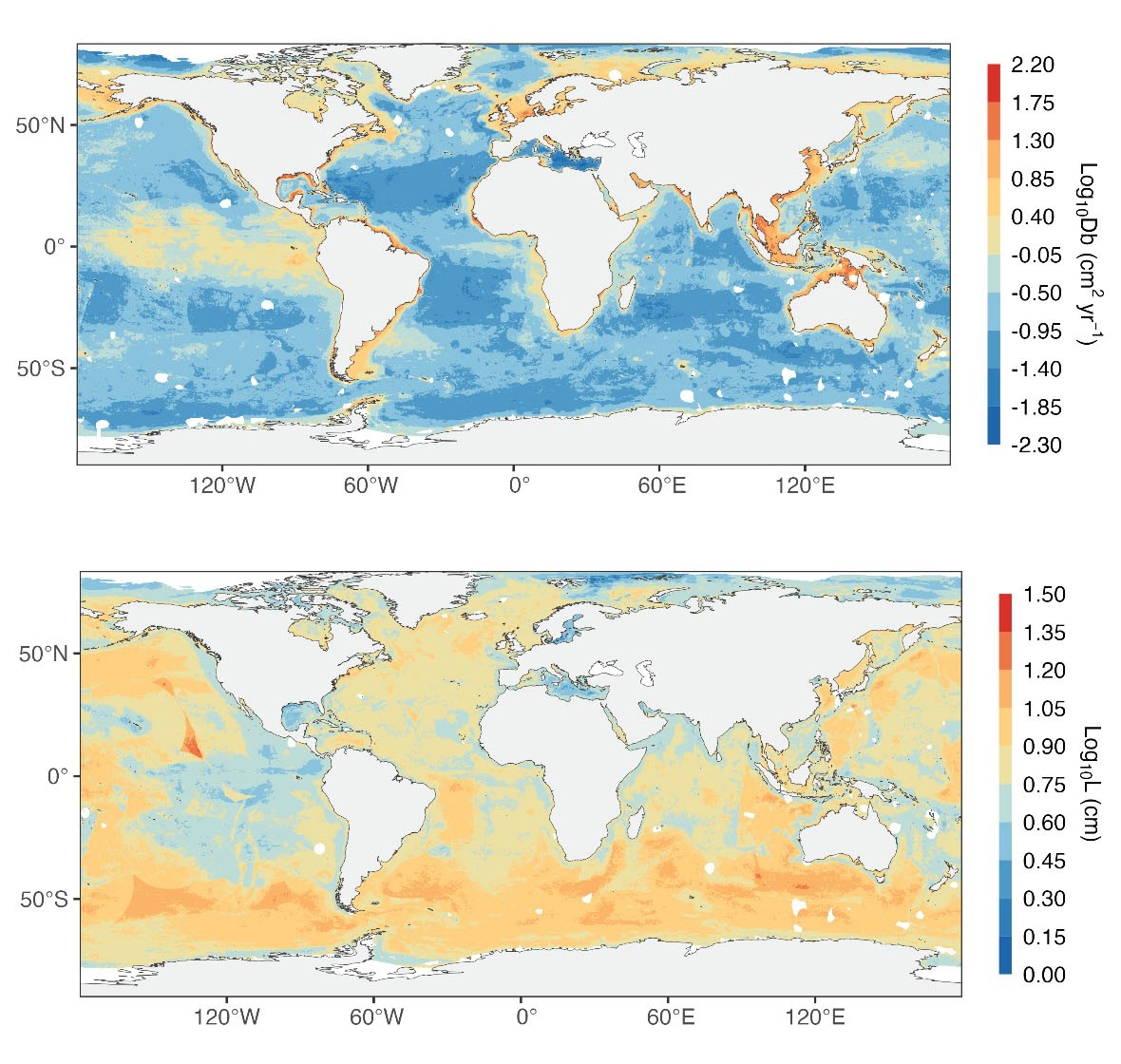 Graphical illustration of the first global maps of burrowing animal activity in today's oceans