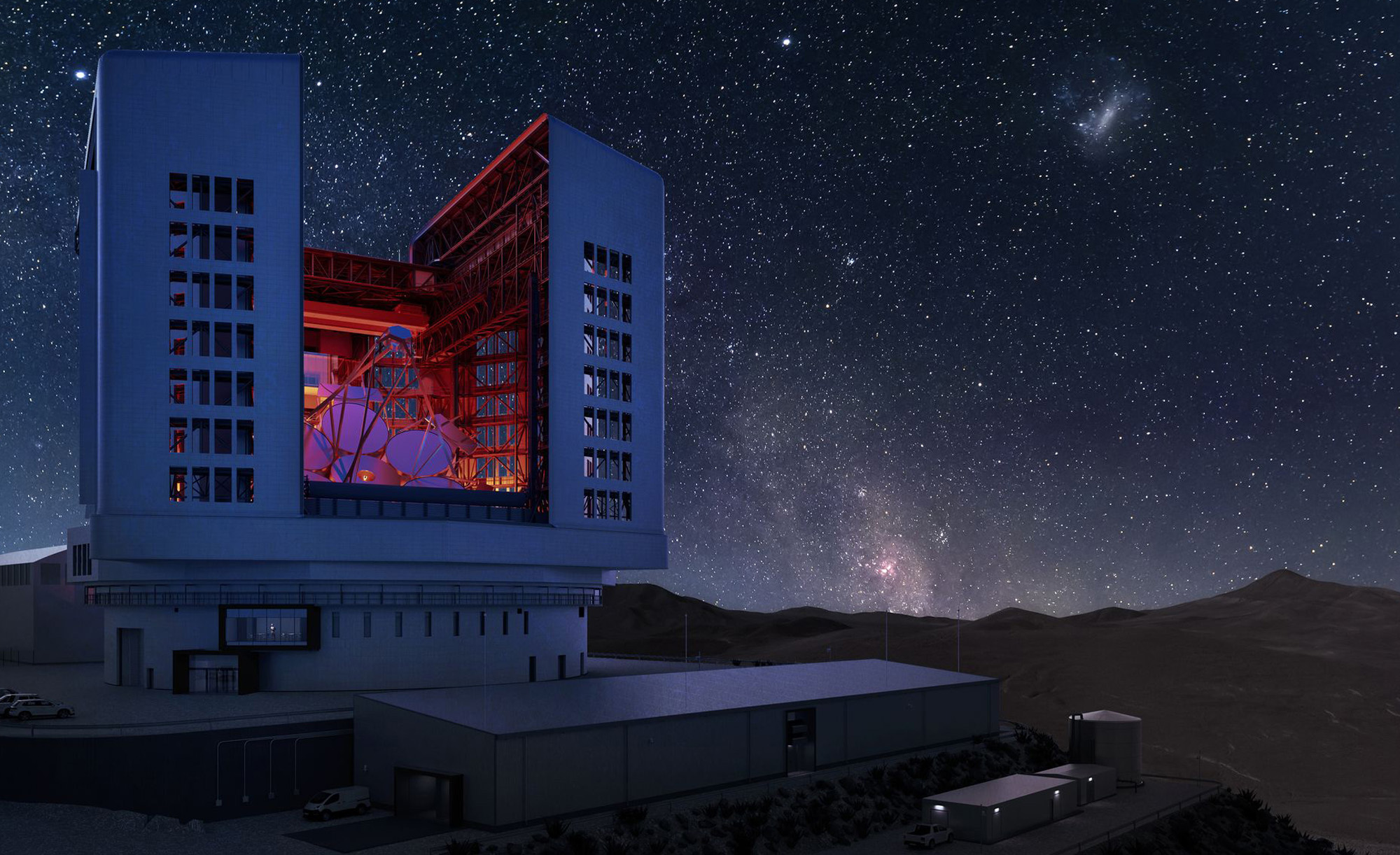 Artist’s rendering of the enclosure for the Giant Magellan Telescope, set for commissioning in the 2030s as the world’s most powerful optical telescope.