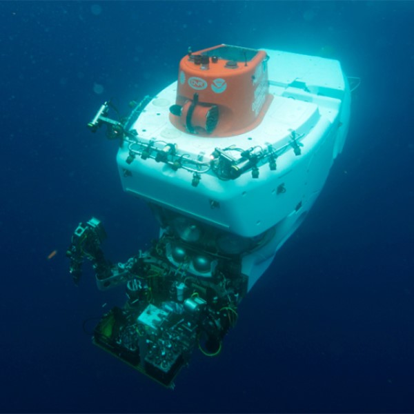 Submersible HOV Alvin during its 2014 science verification cruise in the Gulf of Mexico.