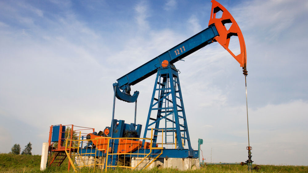 Photo of pumpjack in oil field